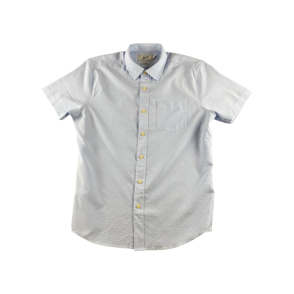 Light Blue Men's Short-Sleeve Button-Down Shirt
